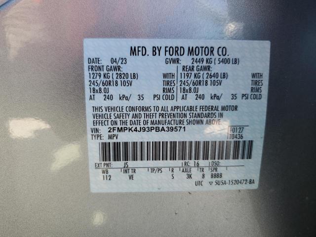 Photo 14 from auction – 2023 FORD EDGE SEL with VIN 2FMPK4J93PBA39571