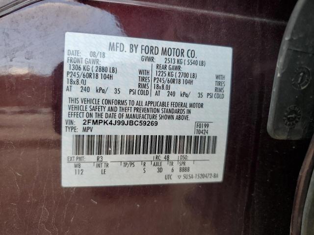 Photo 14 from auction – 2018 FORD EDGE SEL with VIN 2FMPK4J99JBC59269