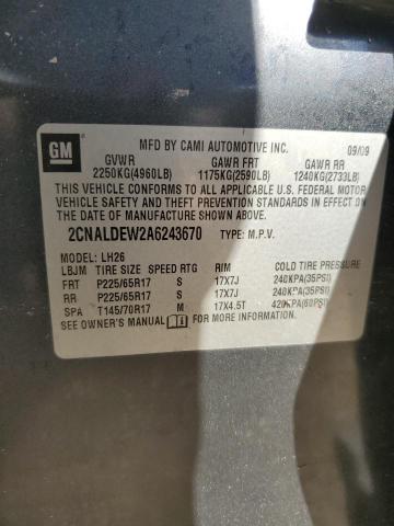 Photo 14 from auction – 2010 CHEVROLET EQUINOX LT with VIN 2CNALDEW2A6243670