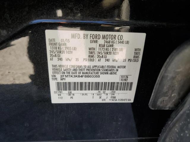Photo 14 from auction – 2015 FORD EDGE TITAN with VIN 2FMTK3K84FBB03355