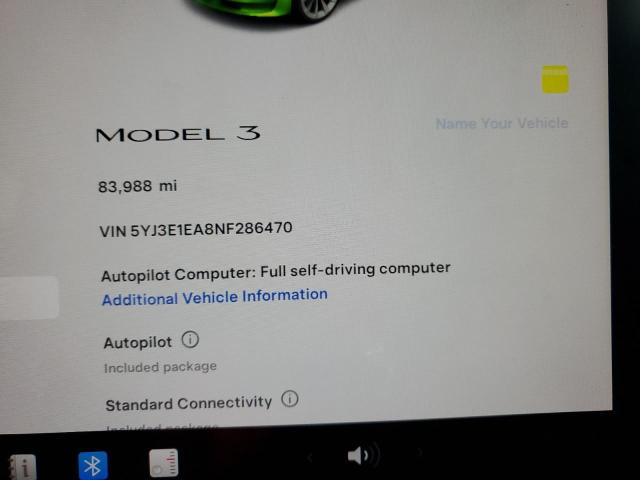 Photo 9 from auction – 2022 TESLA MODEL 3 with VIN 5YJ3E1EA8NF286470