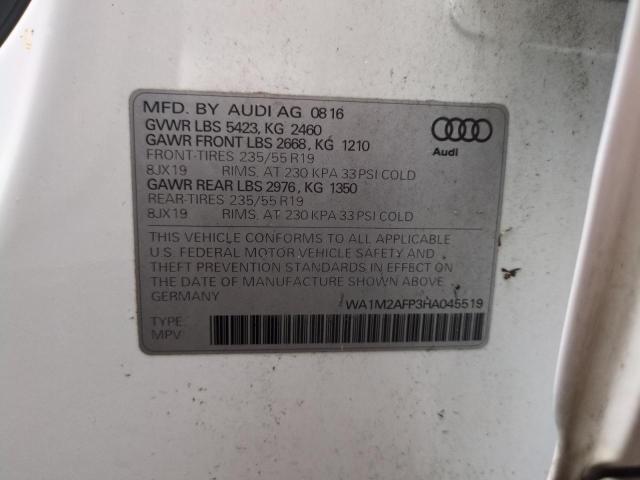 Photo 14 from auction – 2017 AUDI Q5 PREMIUM with VIN WA1M2AFP3HA045519