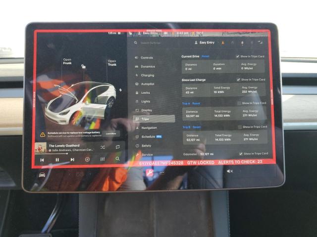 Photo 9 from auction – 2021 TESLA MODEL Y with VIN 5YJYGAEE7MF245328