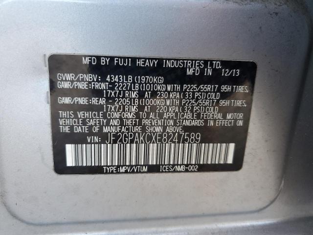 Photo 14 from auction – 2014 SUBARU XV CROSSTR with VIN JF2GPAKCXE8247589