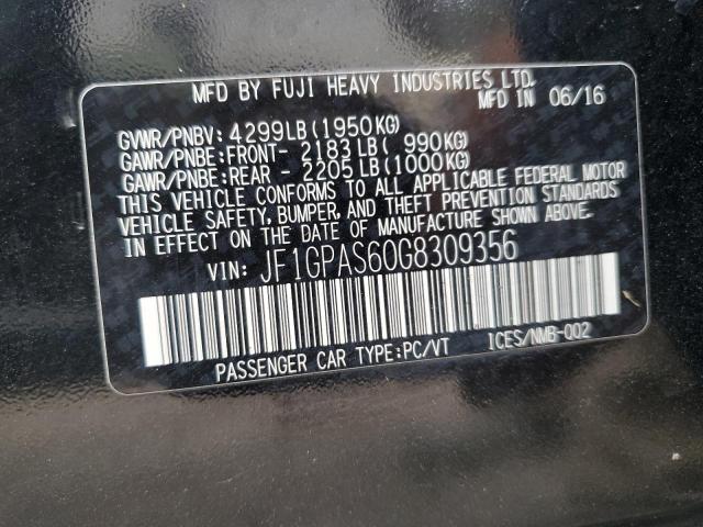 Photo 14 from auction – 2016 SUBARU IMPREZA SP with VIN JF1GPAS60G8309356