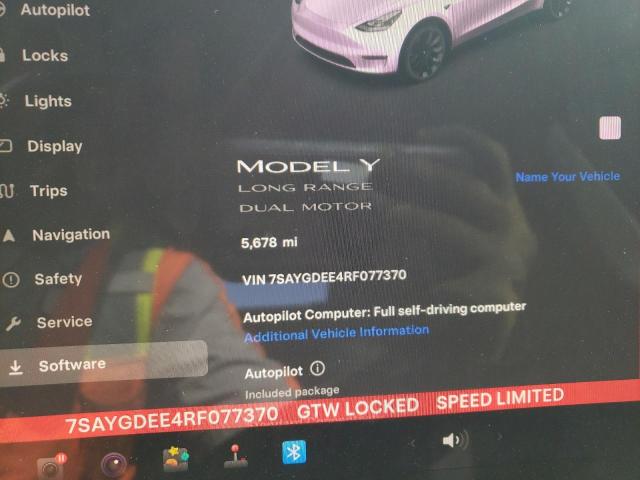 Photo 9 from auction – 2024 TESLA MODEL Y with VIN 7SAYGDEE4RF077370