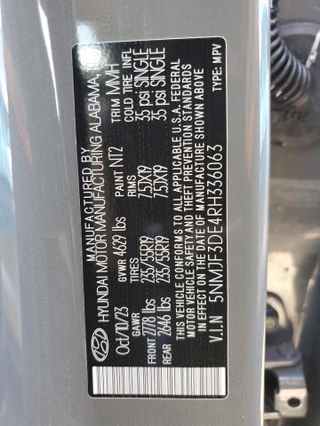 Photo 14 from auction – 2024 HYUNDAI TUCSON SEL with VIN 5NMJF3DE4RH336063