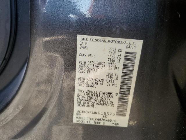 Photo 14 from auction – 2010 NISSAN ARMADA PLA with VIN 5N1BA0NF5AN616375