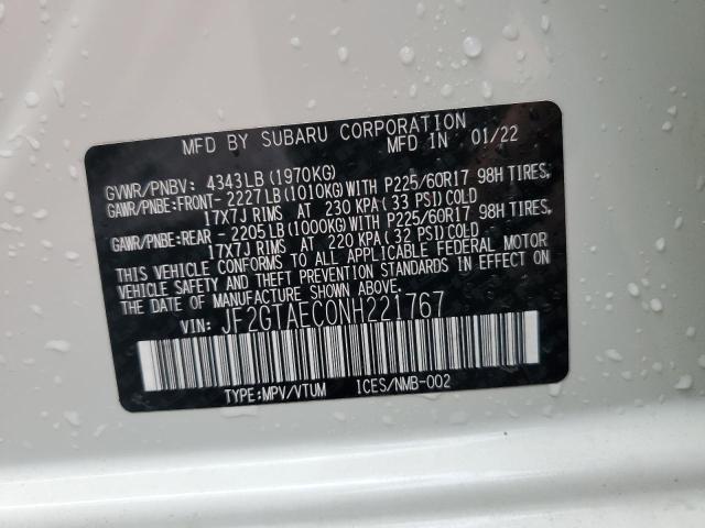 Photo 14 from auction – 2022 SUBARU CROSSTREK with VIN JF2GTAEC0NH221767