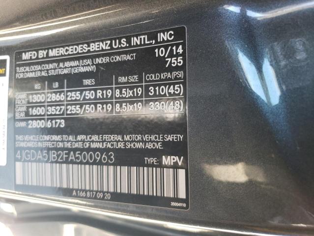 Photo 14 from auction – 2015 MERCEDES-BENZ ML 350 with VIN 4JGDA5JB2FA500963
