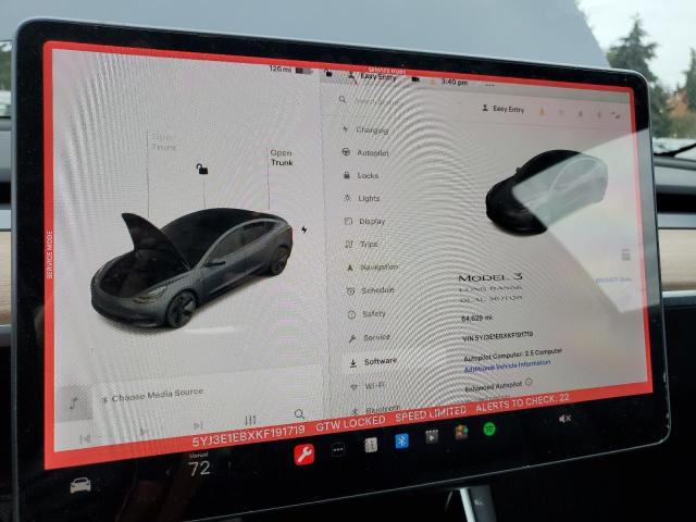 Photo 9 from auction – 2019 TESLA MODEL 3 with VIN 5YJ3E1EBXKF191719