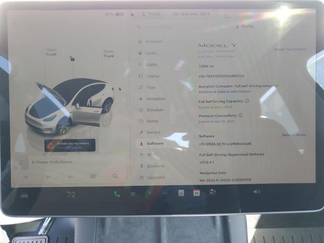 Photo 9 from auction – 2024 TESLA MODEL Y with VIN 7SAYGDEE8RA263734