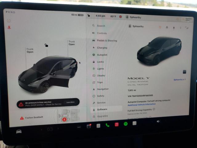 Photo 9 from auction – 2024 TESLA MODEL Y with VIN 7SAYGDEE4RF990565