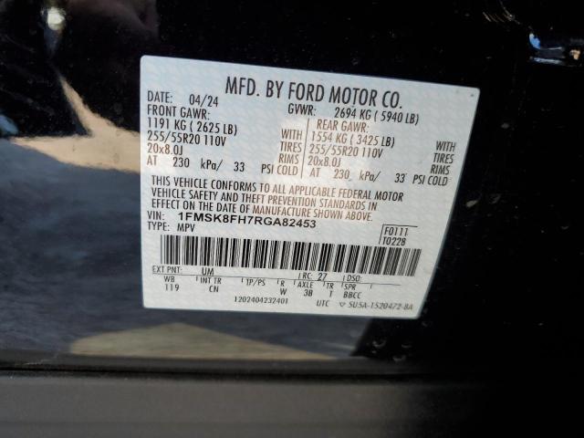 Photo 14 from auction – 2024 FORD EXPLORER L with VIN 1FMSK8FH7RGA82453