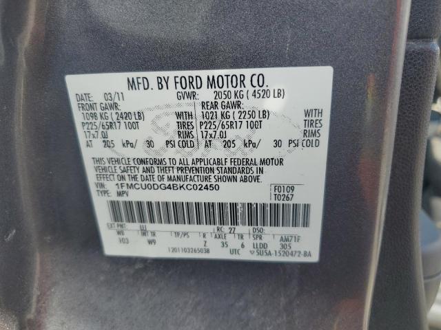 Photo 14 from auction – 2011 FORD ESCAPE XLT with VIN 1FMCU0DG4BKC02450