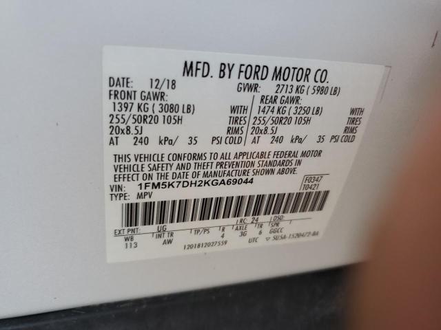 Photo 14 from auction – 2019 FORD EXPLORER X with VIN 1FM5K7DH2KGA69044
