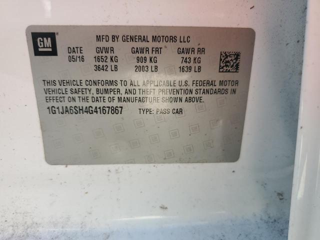 Photo 14 from auction – 2016 CHEVROLET SONIC LS with VIN 1G1JA6SH4G4167867