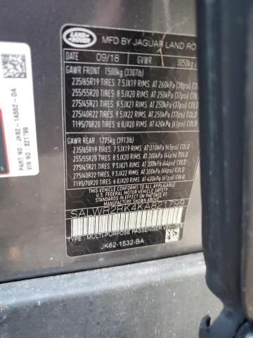 Photo 14 from auction – 2019 LAND ROVER RANGE ROVE with VIN SALWR2RK4KA821799