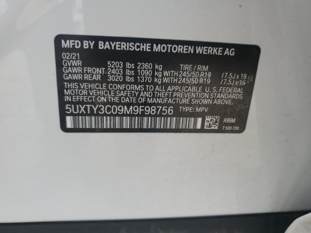 Photo 14 from auction – 2021 BMW X3 SDRIVE3 with VIN 5UXTY3C09M9F98756