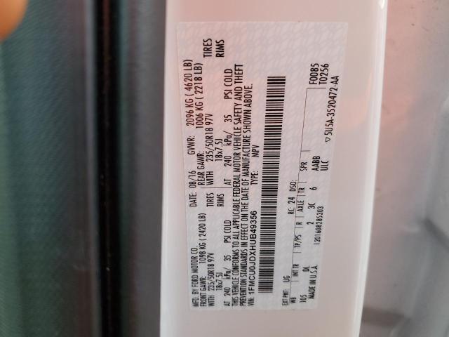 Photo 14 from auction – 2017 FORD ESCAPE TIT with VIN 1FMCU0JDXHUB49356