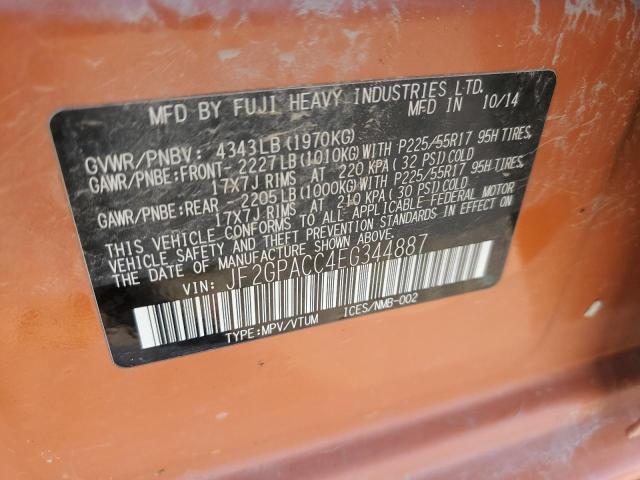 Photo 14 from auction – 2014 SUBARU XV CROSSTR with VIN JF2GPACC4EG344887