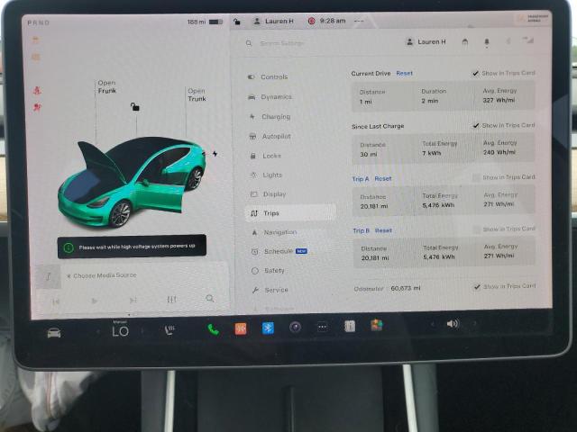 Photo 9 from auction – 2020 TESLA MODEL 3 with VIN 5YJ3E1EB6LF618590