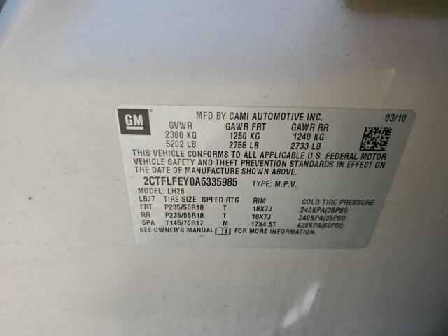Photo 14 from auction – 2010 GMC TERRAIN SL with VIN 2CTFLFEY0A6335985