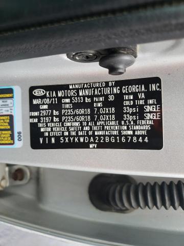 Photo 14 from auction – 2011 KIA SORENTO SX with VIN 5XYKWDA22BG167844