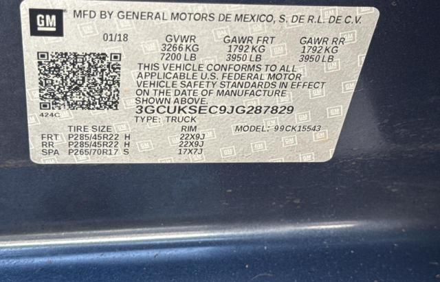 Photo 10 from auction – 2018 CHEVROLET SILVERADO with VIN 3GCUKSEC9JG287829