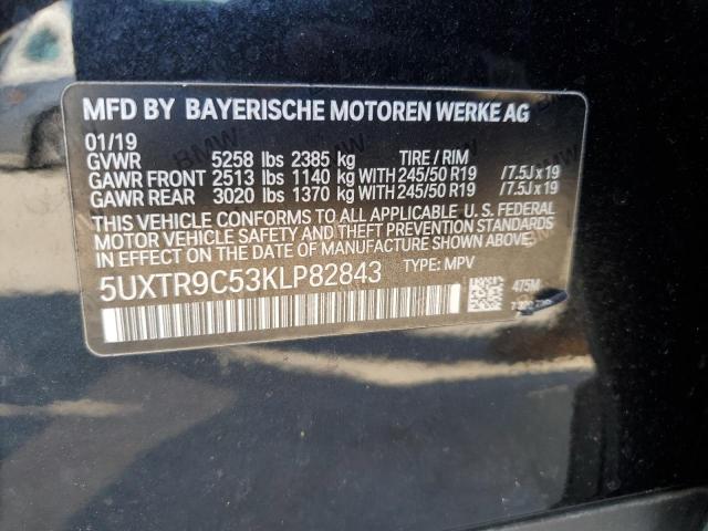 Photo 14 from auction – 2019 BMW X3 XDRIVE3 with VIN 5UXTR9C53KLP82843