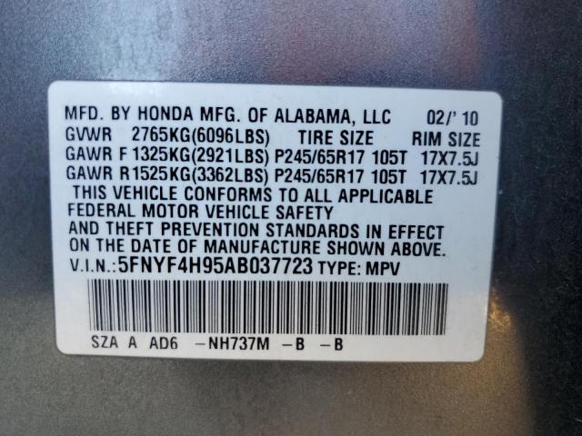 Photo 14 from auction – 2010 HONDA PILOT TOUR with VIN 5FNYF4H95AB037723