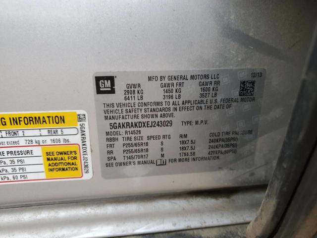 Photo 14 from auction – 2014 BUICK ENCLAVE with VIN 5GAKRAKDXEJ243029