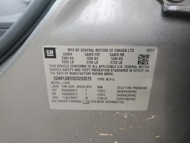 Photo 14 from auction – 2012 CHEVROLET EQUINOX LT with VIN 2GNFLDE55C6233579