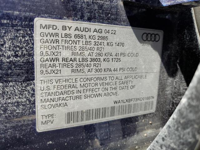 Photo 14 from auction – 2022 AUDI Q7 PREMIUM with VIN WA1LXBF73ND016079