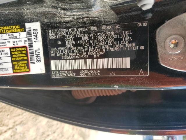 Photo 14 from auction – 2010 TOYOTA SEQUOIA PL with VIN 5TDDW5G1XAS026292