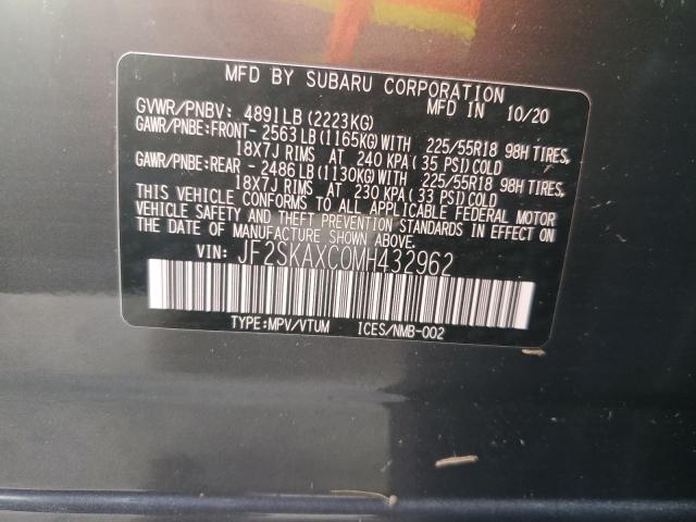 Photo 14 from auction – 2021 SUBARU FORESTER T with VIN JF2SKAXC0MH432962