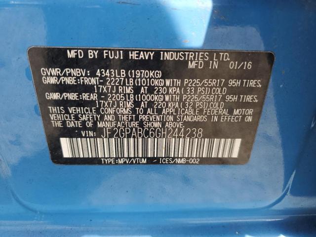 Photo 14 from auction – 2016 SUBARU CROSSTREK with VIN JF2GPABC6GH244238