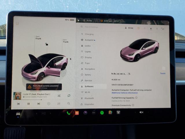 Photo 9 from auction – 2022 TESLA MODEL 3 with VIN 5YJ3E1EA3NF251867