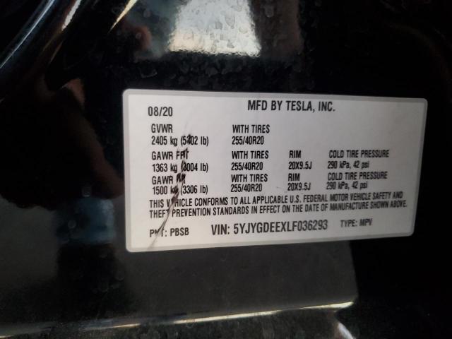 Photo 14 from auction – 2020 TESLA MODEL Y with VIN 5YJYGDEEXLF036293
