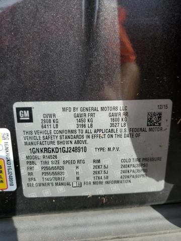 Photo 14 from auction – 2016 CHEVROLET TRAVERSE L with VIN 1GNKRGKD1GJ248910
