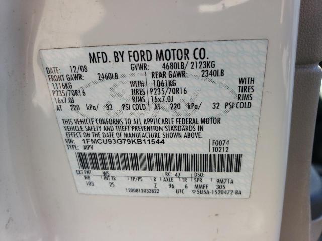 Photo 14 from auction – 2009 FORD ESCAPE XLT with VIN 1FMCU93G79KB11544