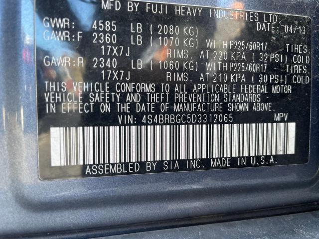 Photo 10 from auction – 2013 SUBARU OUTBACK 2. with VIN 4S4BRBGC5D3312065