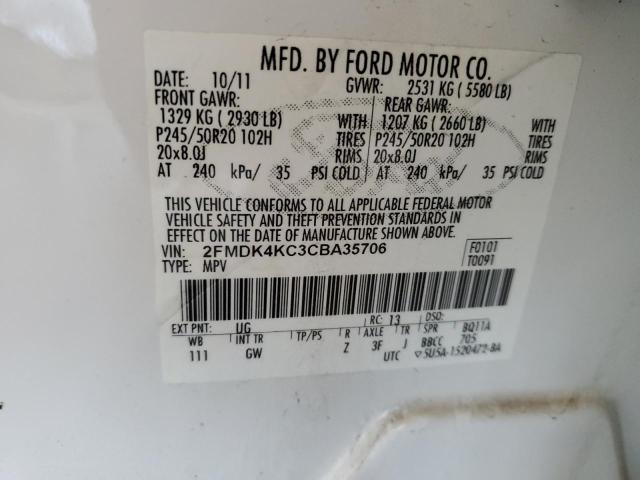 Photo 14 from auction – 2012 FORD EDGE LIMIT with VIN 2FMDK4KC3CBA35706
