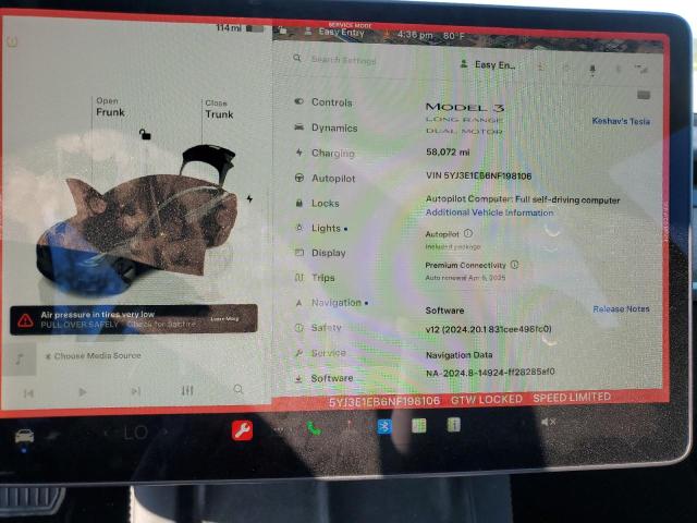 Photo 9 from auction – 2022 TESLA MODEL 3 with VIN 5YJ3E1EB6NF198106