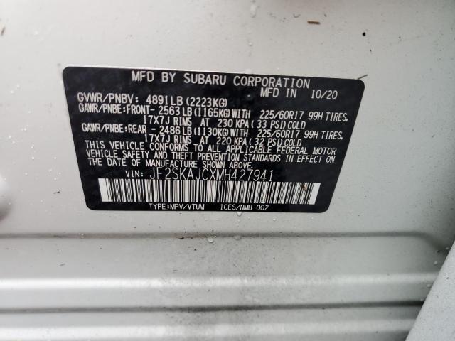Photo 14 from auction – 2021 SUBARU FORESTER P with VIN JF2SKAJCXMH427941