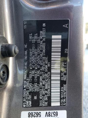 Photo 14 from auction – 2013 TOYOTA SIENNA XLE with VIN 5TDYK3DC0DS317539