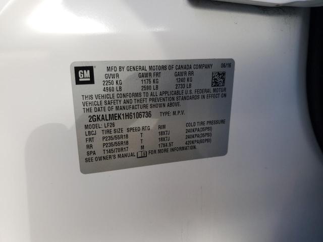 Photo 14 from auction – 2017 GMC TERRAIN SL with VIN 2GKALMEK1H6106736