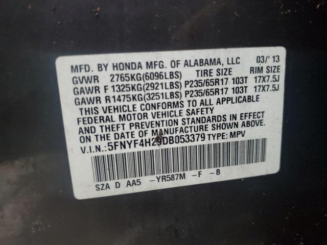 Photo 14 from auction – 2013 HONDA PILOT LX with VIN 5FNYF4H29DB053379