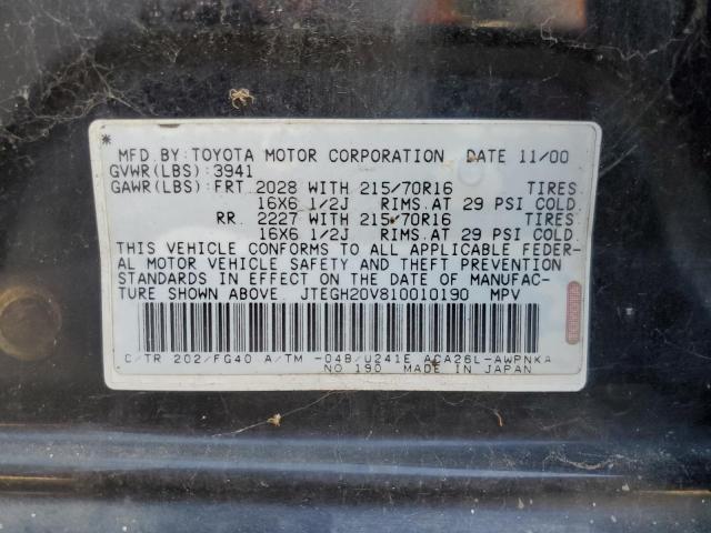 Photo 14 from auction – 2001 TOYOTA RAV4 with VIN JTEGH20V810010190