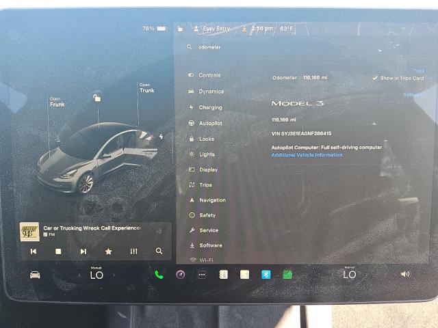 Photo 9 from auction – 2022 TESLA MODEL 3 with VIN 5YJ3E1EA0NF286415